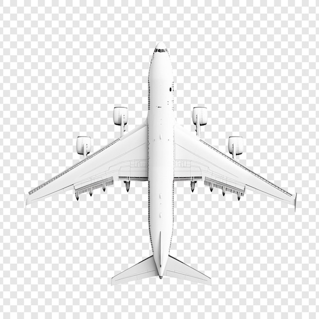 Overhead View of a White Airplane