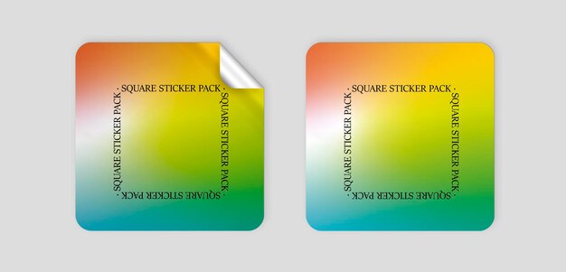 Pack Of Square Stickers Mockup