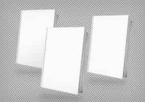 PSD gratuito confezione da tre semplici libri bianchi su sfondo chiaro
