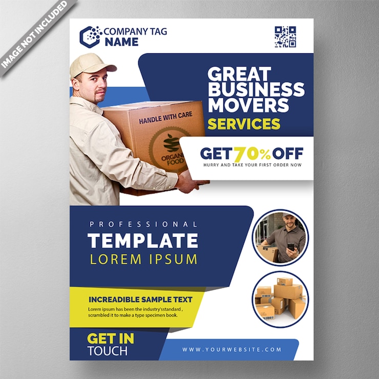 Free PSD package delivery flyer template