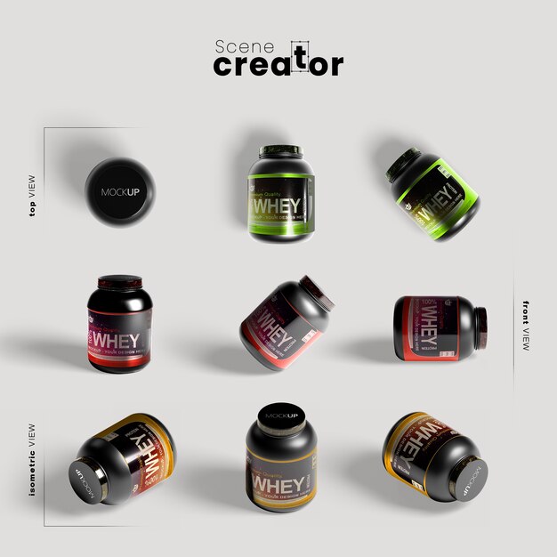 Front View of a Protein Powder Container Mockup (FREE) - Resource Boy