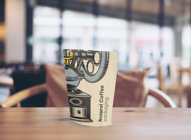 Free PSD packaging mockup for a coffee shop