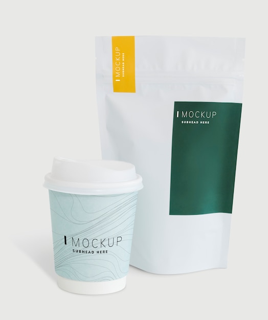 Free PSD packaging mockup for a coffee shop