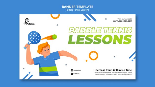 Paddle tennis lessons banner template