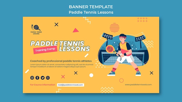 Paddle tennis lessons banner template