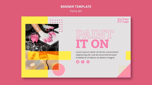 Free PSD paint art concept banner template