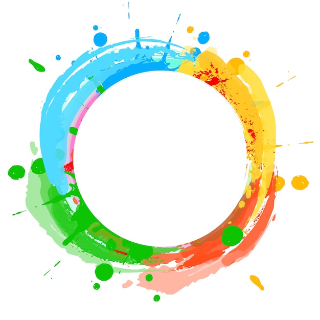 paint brush and splatters elements isolated