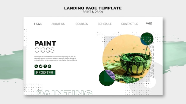 Free PSD paint concept landing page template