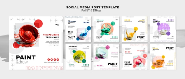 Paint concept social media post template