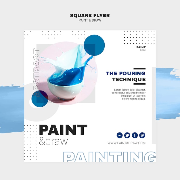 Free PSD paint concept square flyer template