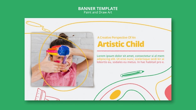 Paint & draw art banner template design