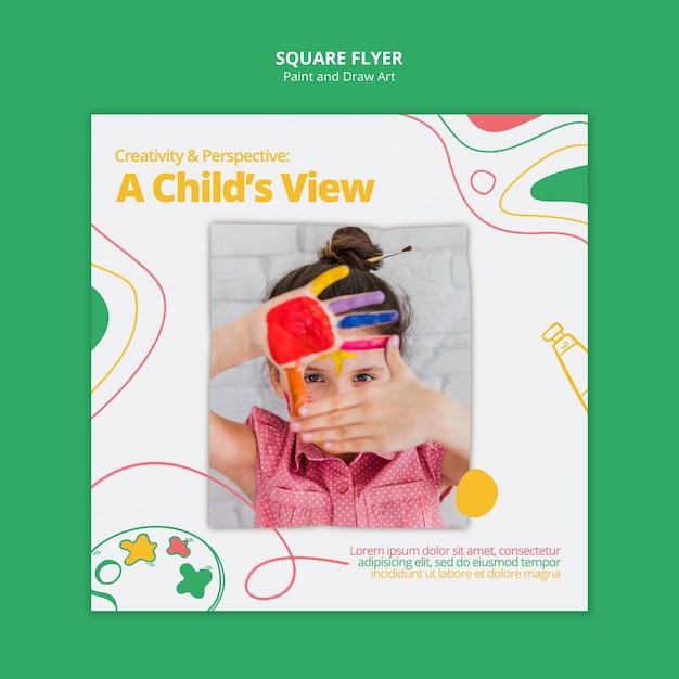 Paint & draw art flyer template