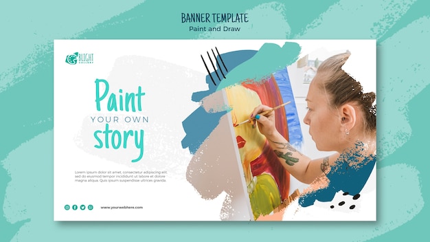 Paint and draw banner design