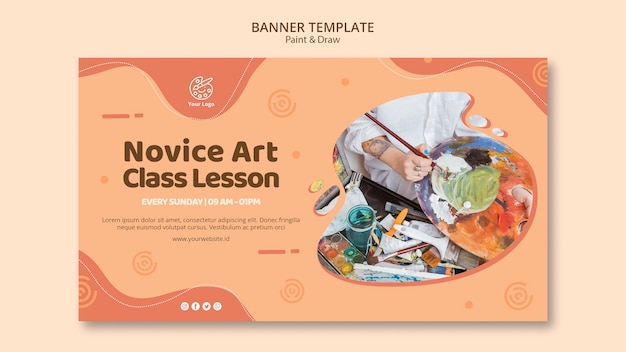 Free PSD paint&draw banner template design