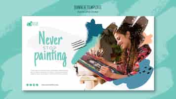 Free PSD paint and draw banner template