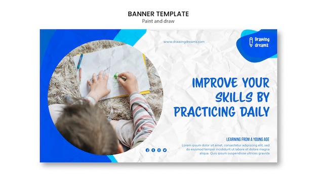 Paint and draw banner template