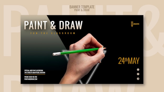 Paint and draw banner template