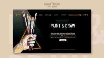 Free PSD paint and draw banner template