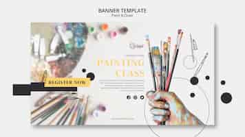 Free PSD paint and draw class banner template