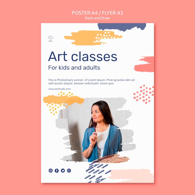 Paint & draw concept poster template