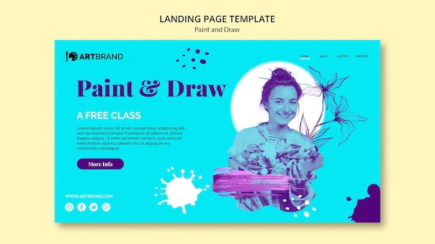 Paint and draw landing page template