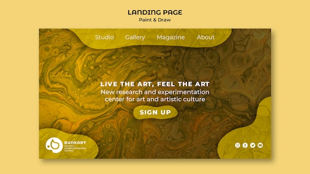 Free PSD paint and draw landing page