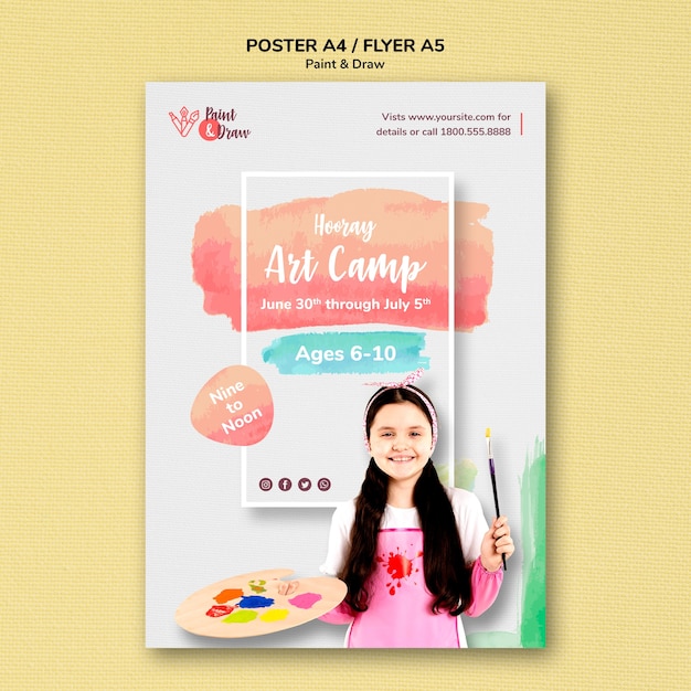 Free PSD paint & draw poster theme