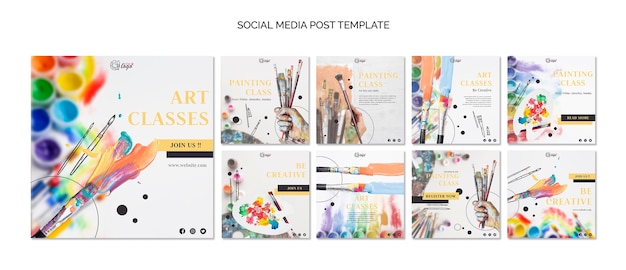 Free PSD paint and draw social media post template