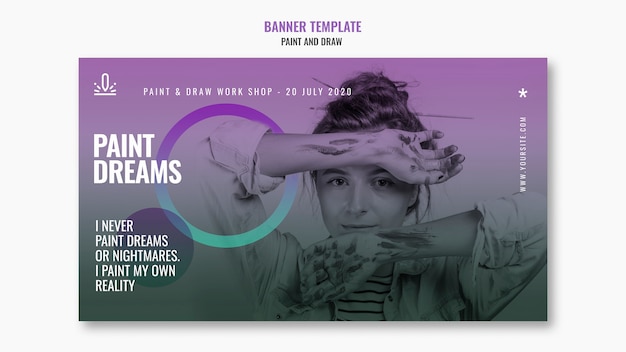 Free PSD paint dreams banner template