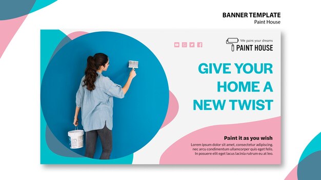 Paint house concept banner template