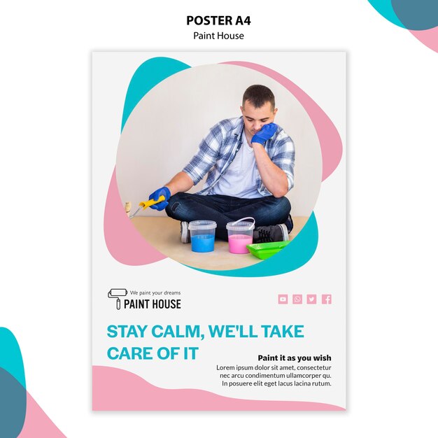 paint house concept poster template