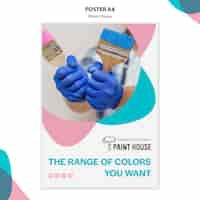 Free PSD paint house concept poster template