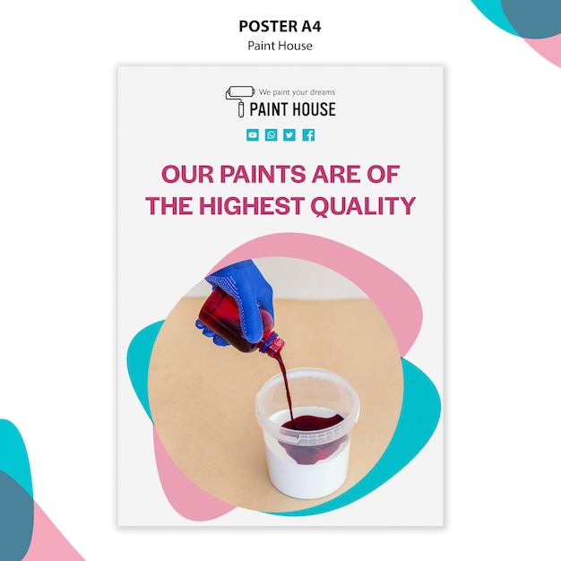 Free PSD paint house concept poster template