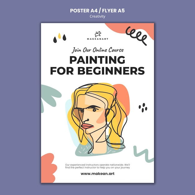 Painting for beginners poster template