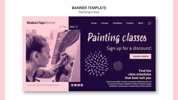 Painting class banner template