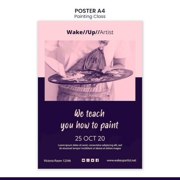 Painting class poster template