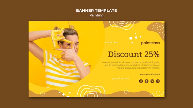 Free PSD painting concept banner template