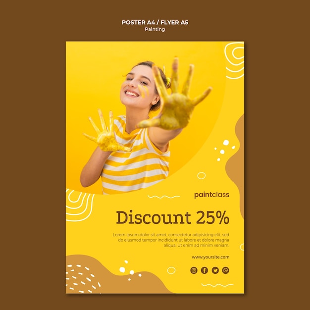 Painting concept flyer template