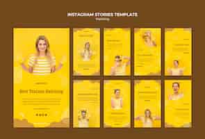 Free PSD painting concept instagram stories template