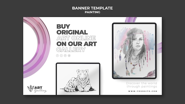 Painting gallery banner template