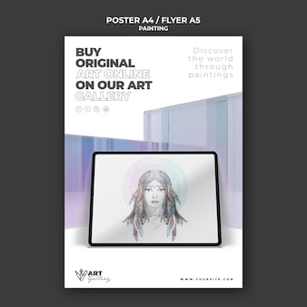 Painting gallery print template