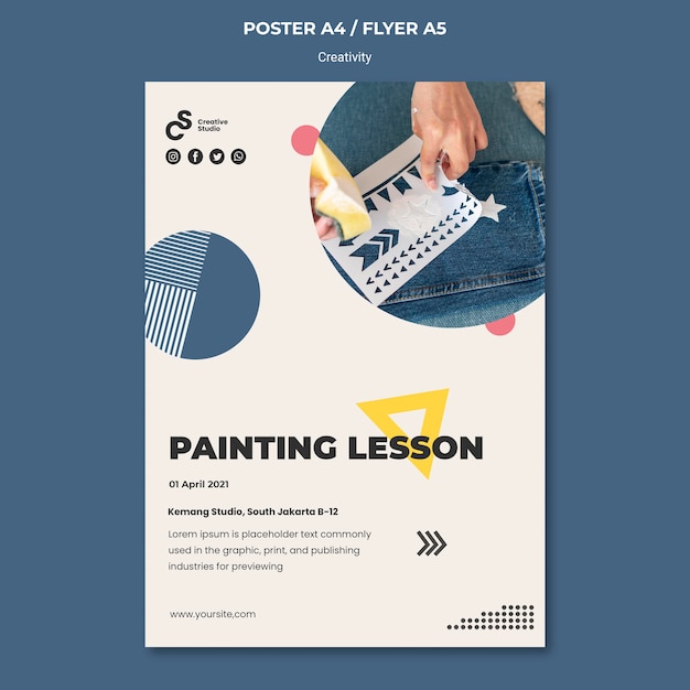 Painting lesson  flyer template