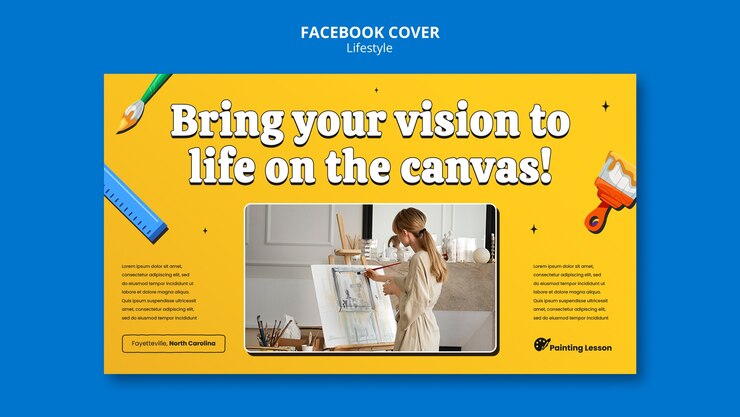 मुफ़्त PSD painting lifestyle facebook cover