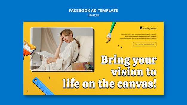 Free PSD painting lifestyle facebook template