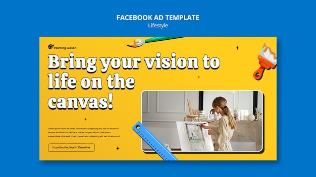 Free PSD painting lifestyle facebook template