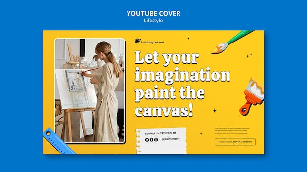 Free PSD painting lifestyle youtube cover