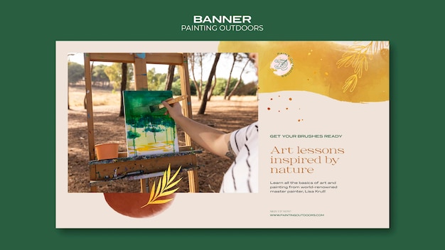 Free PSD painting outside template banner