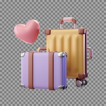 Un paio di valigie di diverso design e cuore