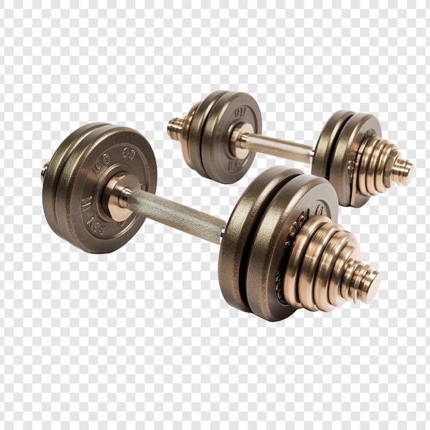 Pair of weights isolated on transparent background