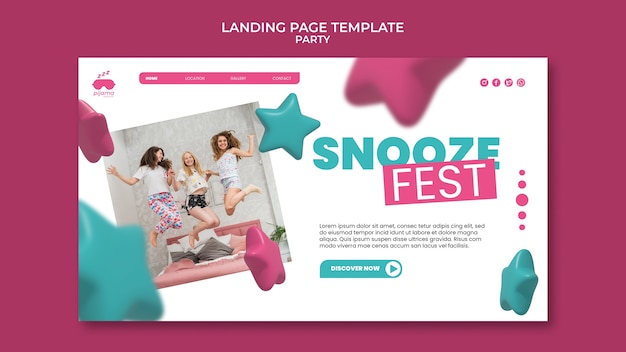 Free PSD pajama party template design